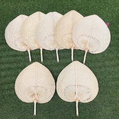Bamboo Hand Fans Natural Handmade Weaving Fans Lightweight Palm Leaf Fan Children And Adults Handheld Fan with 2 Size for Summer Cooling Down