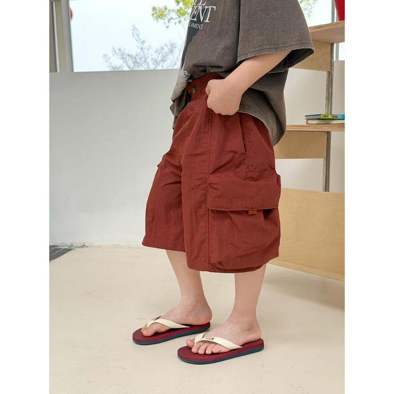 Kids Korean Style Cargo Shorts Quick Dry Loose Fit Durable