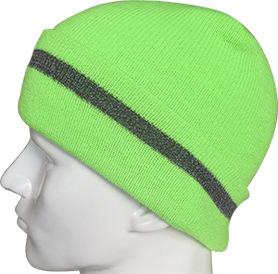 High Visibility Safety Beanie Reflective Knit Ribbed Hats Warm Winter Bonnets for Night Running Hiking Cycling