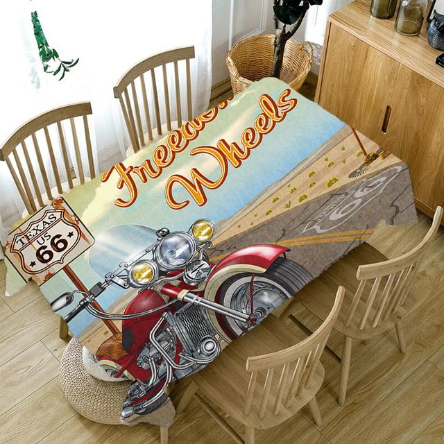 Vintage Car Printed Tablecloth Home Table Decoration Anti -Fouling Accessories Rectangular Restaurant Coffee Table Tablecloth