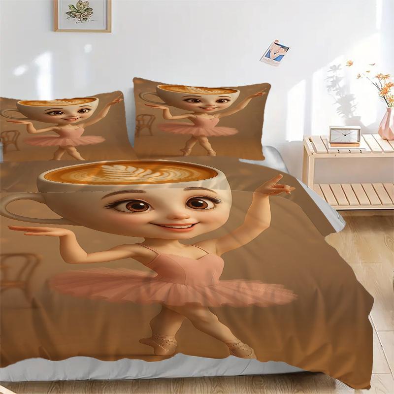 3pcs Coffee Cup Ballerina Home Decor Set-Perfect for Bedroom, Living Room, Hotel, Gift Giving1202171a 135x200cm