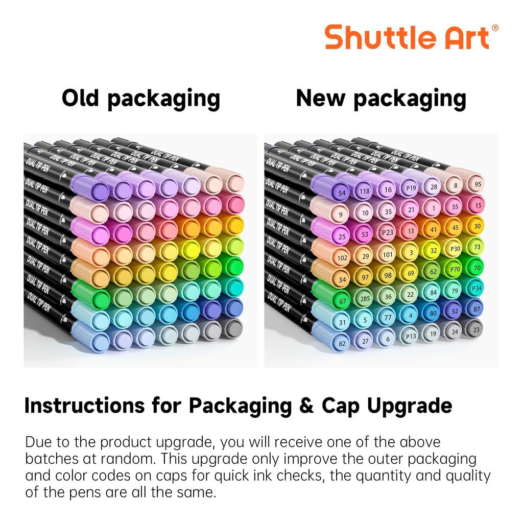 Shuttle Art Art Marker Brush Pastel Brush and Fine Twin for Homework Pens, Tip, Colors, 56-Color Set, Water-Based, Tip, Markers, Water-Resistant,