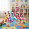 Novelty Giraffe Cartoon Telescopic Tube Educational Plastic Stress Relief Toy with Suction Cup Variable Shape for Child Gifts