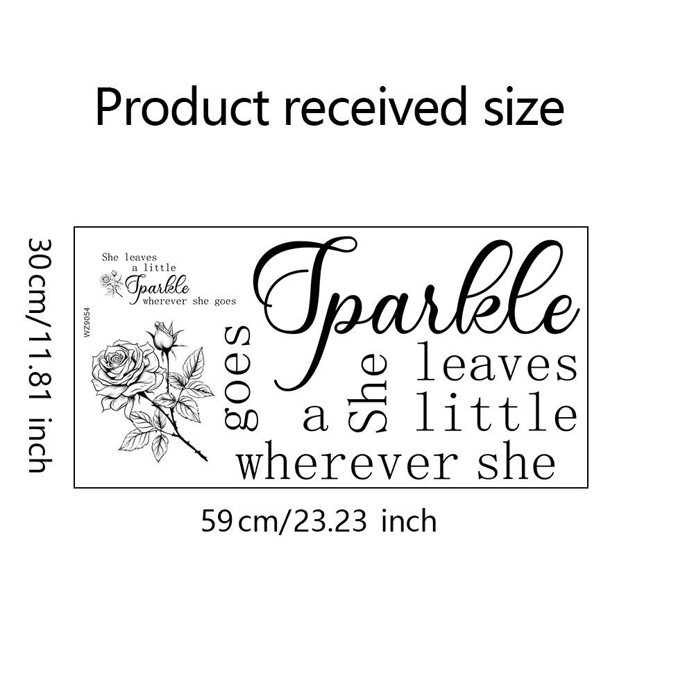 

WZ9054 Английский Слоган Роза Спальня Гостиная Кабинет Украсить Декоративные Наклейки на Стену Самоклеящиеся 30*59cm/WZ9054