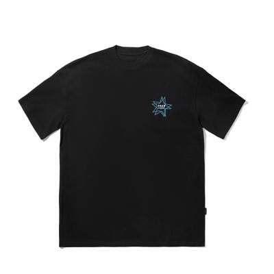 Li Ning Letter Star Round Neck Breathable Versatile Casual Short Sleeve T-Shirt Unisex Tops Black AHSVB05-3