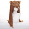 Asuka Langley perruque Orange Evangelion Asuka Langley Cosplay perruque avec pince queue de cheval double queue