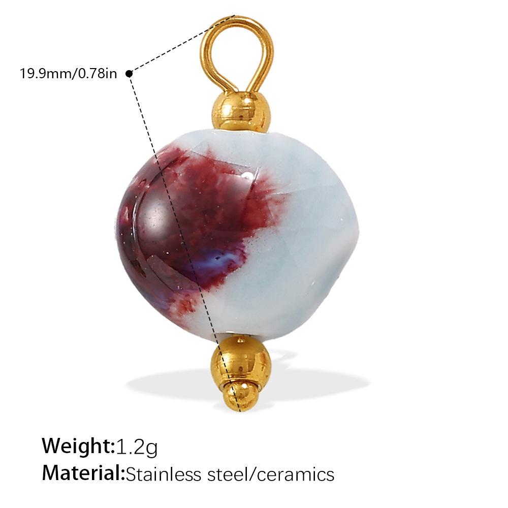 Beach Vacation Diy Oil Dripping Ceramic Fish Pendant Stainless Steel Gold Plated Cute Accessories