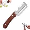 Ergonomic Wood Handle Stainless Steel Vegetable Peeler with Wooden Handle Fruit Potato Peeler 3-IN-1 Beer Opener 1