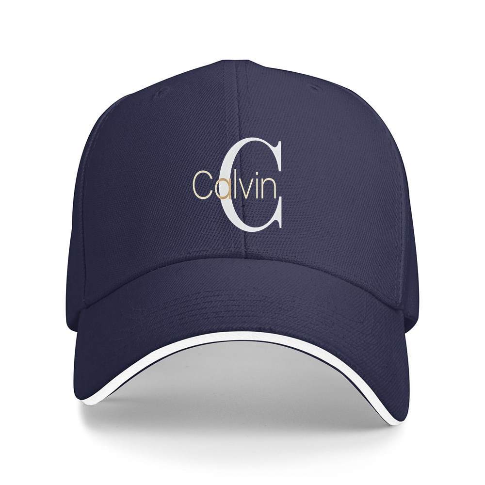 1 Baseball Cap Black Gold Lettering Calvin Print Lightweight Polyester Unisex Machine Washable Simple Luxury Design