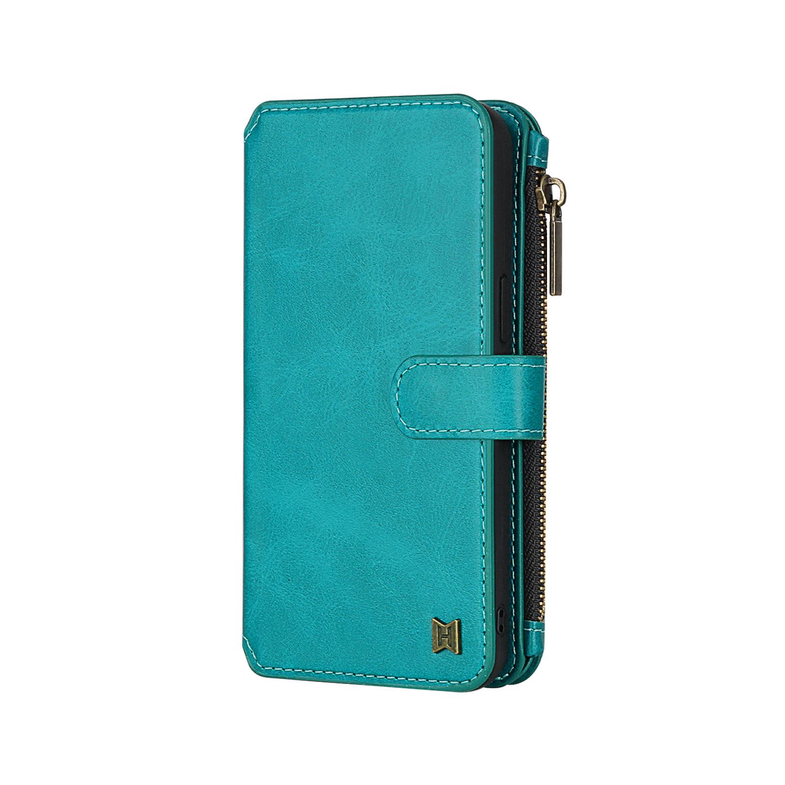 iPhone 16 Pro Multifunction Wallet Leather Case with Detachable Magnetic Cover for iPhone 7/8 Plus синий