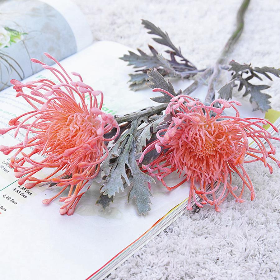 Künstliche Blumen, kurzer Zweig, Krabbenklaue, 2 Gabeln, Nadelkissen, Weihnachtsgirlande, Vase für Zuhause, Hochzeitsdekoration, künstliche Bepflanzung