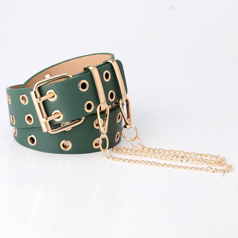 European and American Full-hole Women's Belt, Hip-hop Punk Style, Street Fashion, Cool Ins Style Belt, Chain Belt