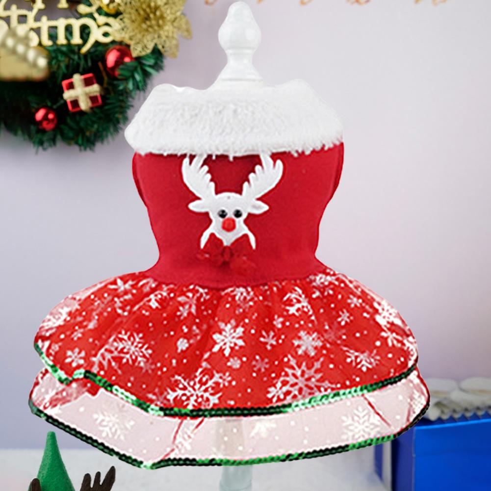 Pet Christmas Dress Costume Comfortable Santa Claus Pet Dress Easy To Clean Cat Dog Dresses Apparel Christmas Dress Up Supplies
