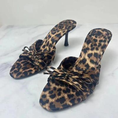 Summer New Luxury High Heel Women's Shoes Fashion Trend Casual Slippers Leopard Pattern Fine Heel Versatile High Heel Sandals
