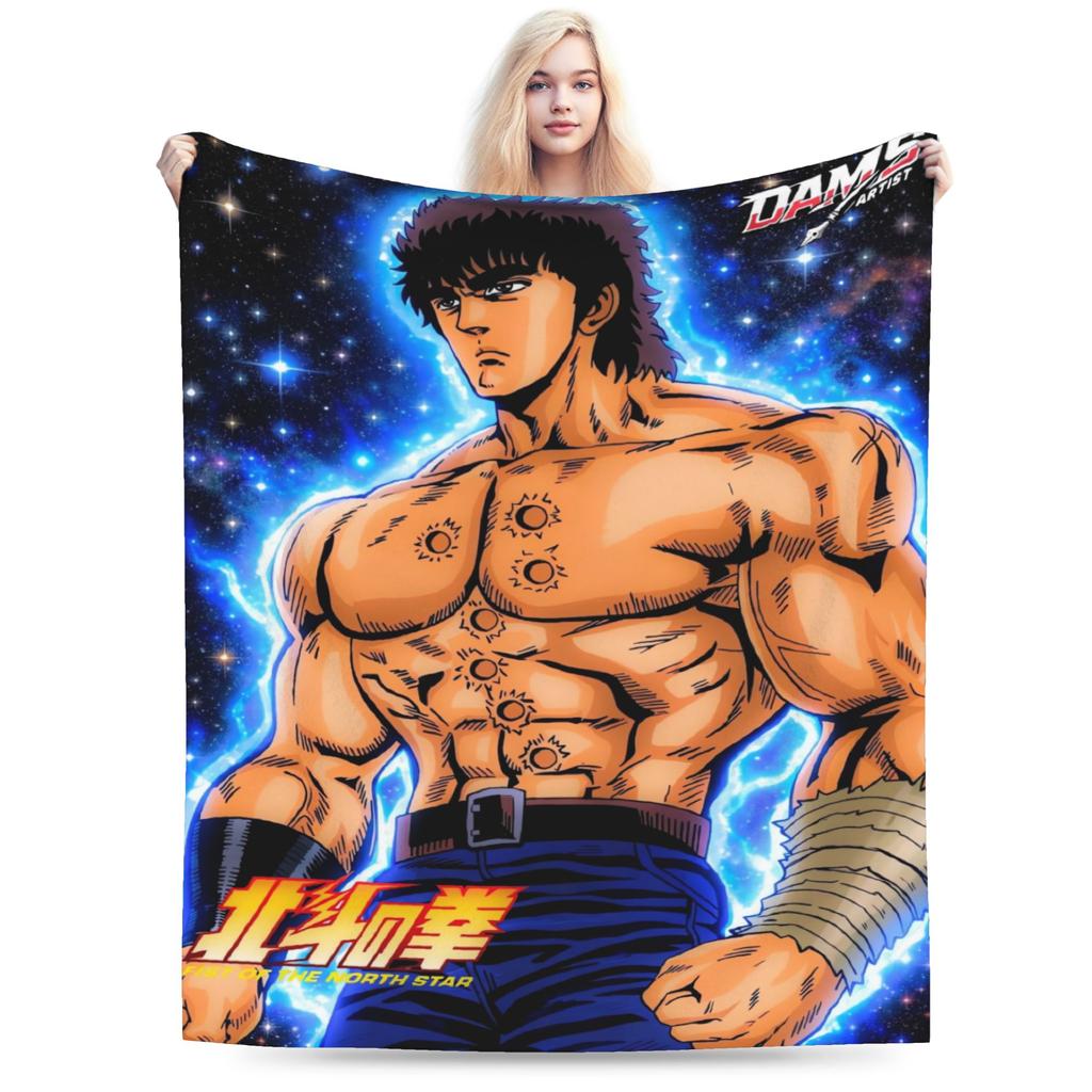 Warm Blanket Children Travel Hokuto No Ken Survivor Cute Throw Blanket  Flannel Bedspread For Living Room Funny Sofa Bed Cover