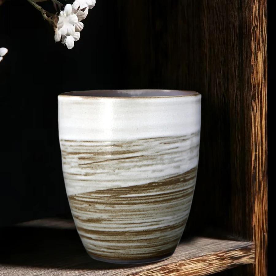 350ml ručně malovaná velkokapacitní keramická retro kreativní pec transformace master cup šálek na čaj pšenice šálek na kávu