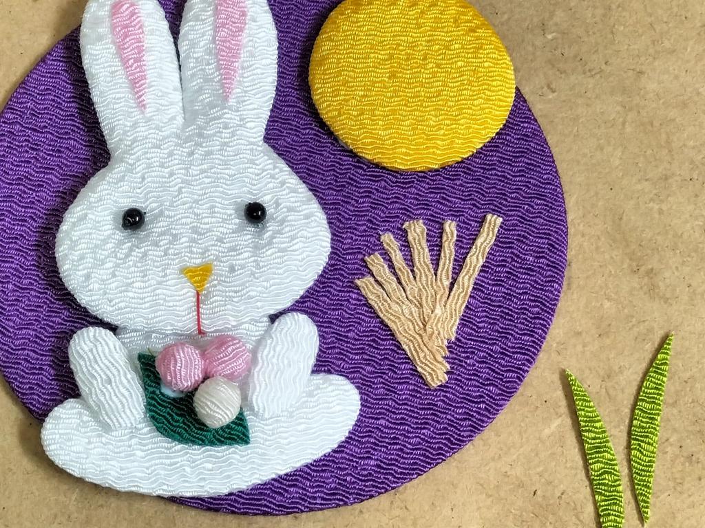 Takara Chirimen Craft Happy Full Moon Rabbit Pukupuku Wreath Kit