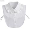 Women's Solid Colour Black White Vertical Small Flip Collar Versatile Shirt Jumper Jumper Fashion Lace False Collar Four Seasons
