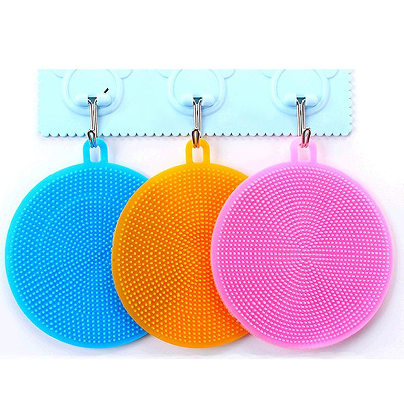 10Pcs Silicone Cleaning Brushes Soft Silicone Scouring Pad Washing Sponge Dish Bowl Pot Cleaner Washing Tool Kitchen Accessories