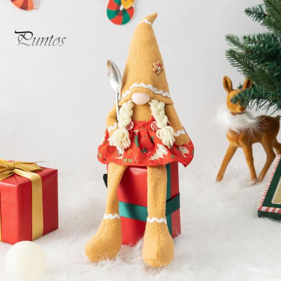 

Рождественская длинноногая кукла, праздничная декоративная ткань, Пряничный человечек, пара кукол для теплого праздничного декора