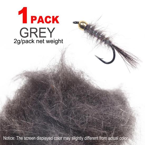 Bimoo Squirrel Hair Fiber Natural Dubbing Fiber for Nymph Scud Streamers Fly Tying Material Orange Green Olive Black Gray 1 Pack