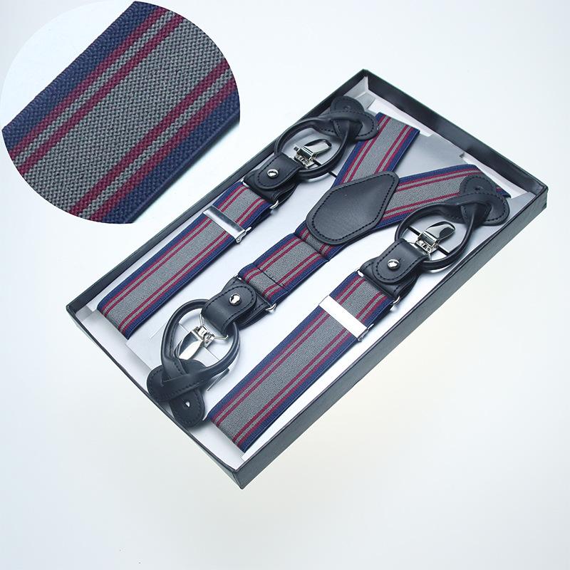 3.5Cm Men'S Adult Strap Men'S Trousers Suspender Suit Shirt Strap Clip Suspender Strap Fat Elastic Non-Slip