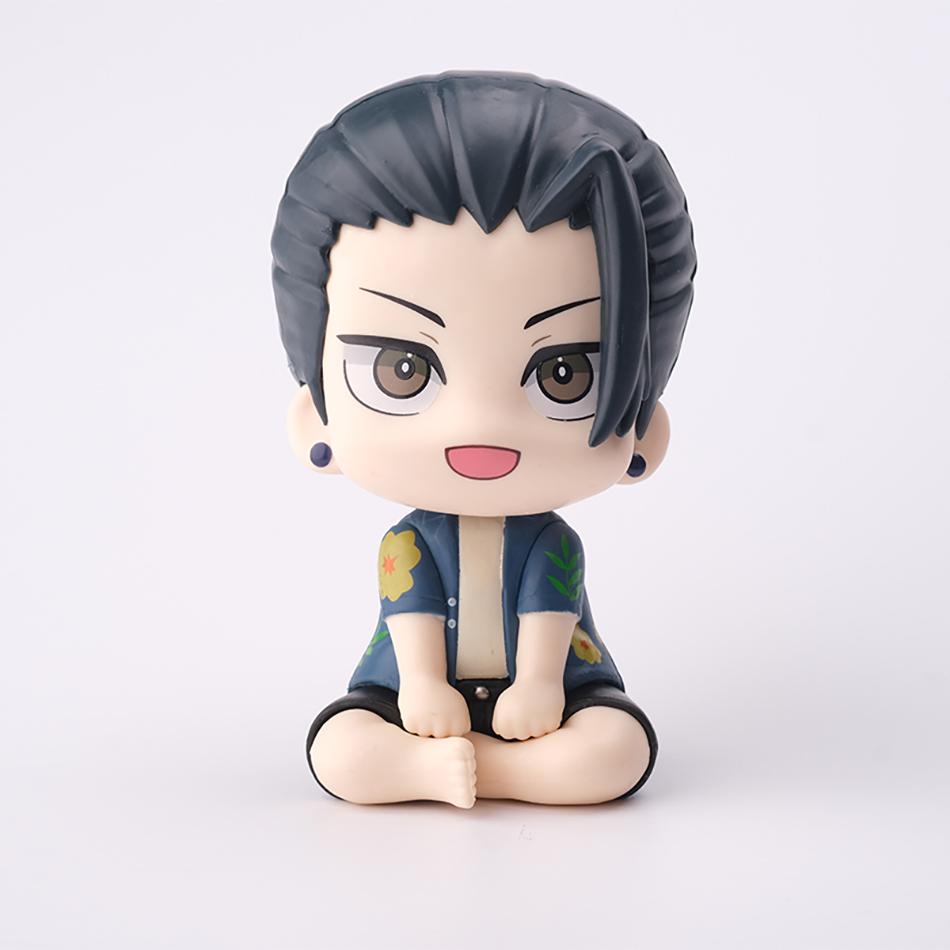 Anime Jujutsu Kaisen Gojo Satoru Geto Suguru Action Figure Q Version Look Up Sitting Pose Beach Outfit Pvc Collectible Model Toy
