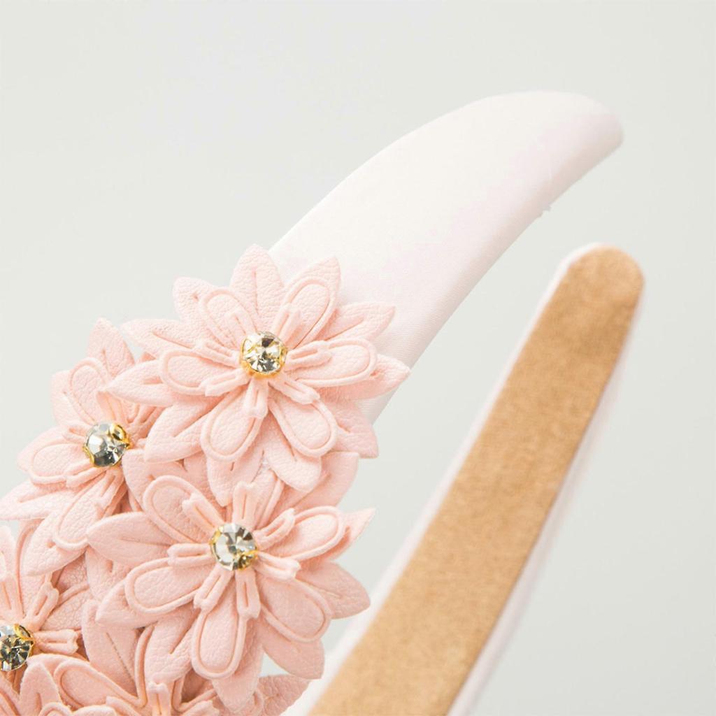 Fascia Delicata in Pelle Comoda Fascia per Capelli alla Moda Fasce per Capelli Copricapo Floreale Accessori per Capelli per l'Uso Quotidiano Bianco