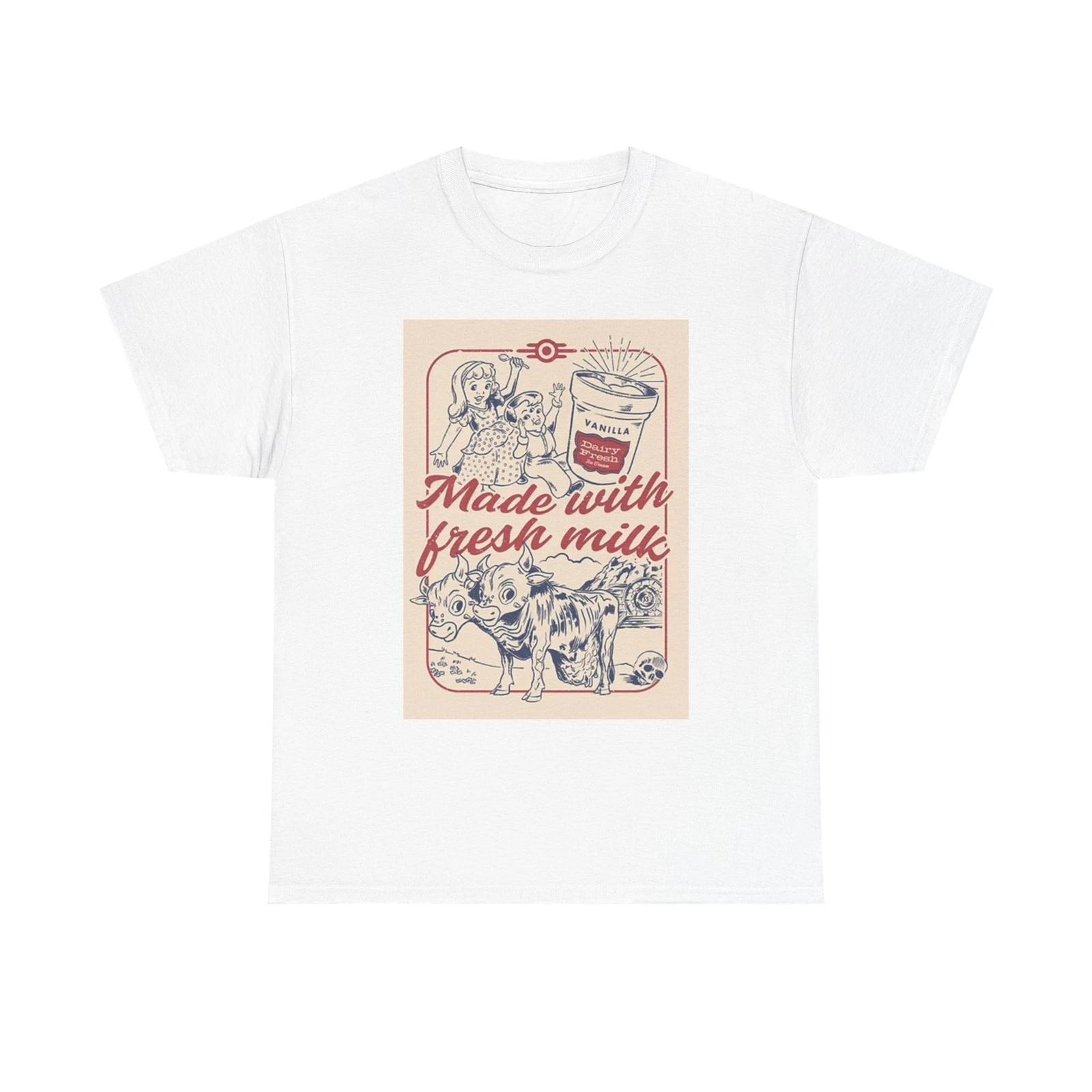 Men s and Women s T-shirts Made With Fresh Milk M