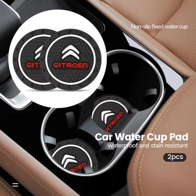 PVC Car Water Coaster Cup Mat for C4 Berlingo Cactus C5 Xsara Sega Picasso Aircross C4L Saxo X7 C6 Interior Accessorry