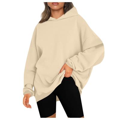 Women's Casual Fashion Solid Color Long Sleeve Pullover Hoodies Sweatshirts