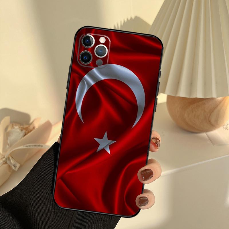 Custodia per Telefono con Bandiera Turca Turchia Per iPhone 16 14 13 12 11 15 17 Pro Max 13 mini 15 16 Plus 16e 17 Air Cover Funda