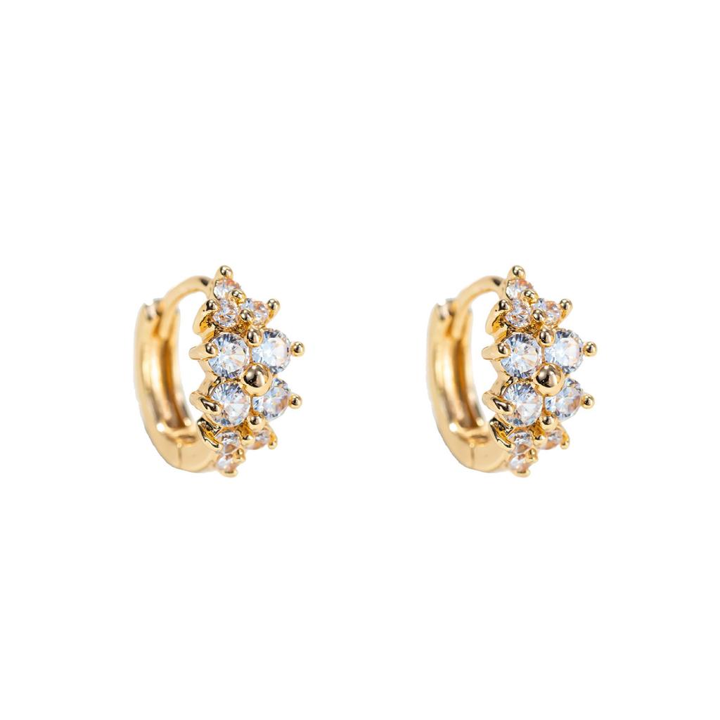 2024 Trendy Cross Inlaid Diamond Earrings: Stylish High-End Ear Studs & Hoops