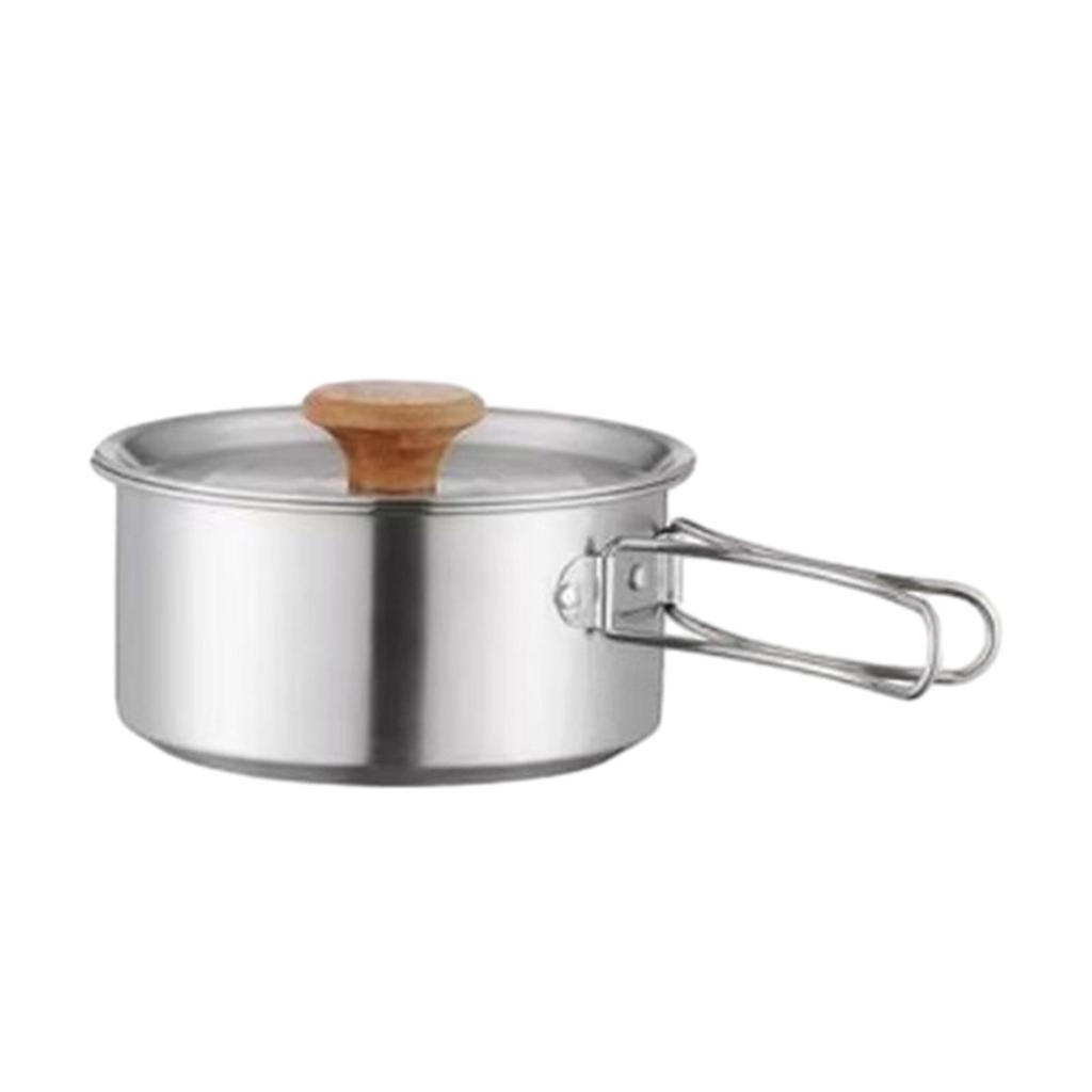 6 Pieces Camp Cookware Camping Mess Kit Portable Cooking Pot Pan Stainless Steel Frying