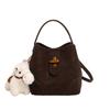 Handbag bag female texture daily lychee pattern mother bucket bag new foreign style shoulder messenger bag
