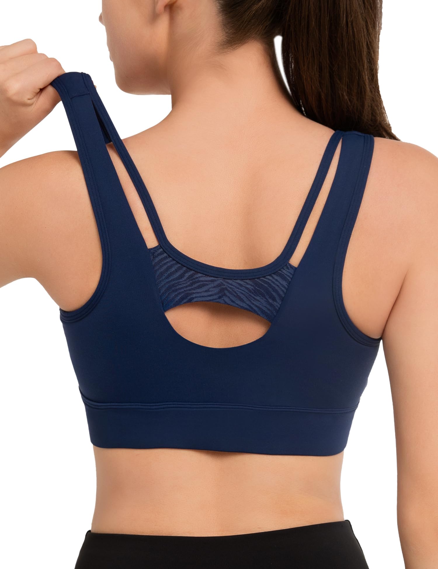 

Yvette Спортивный бюстгальтер для без высокого переда Влага Быстро Интегрированный Большой Спорт 3XL Синий Женщины, Отскок, Поддержка, Открытие, Кружево, Сетка, Влагоотводящий, Сушка, Чашка, синий