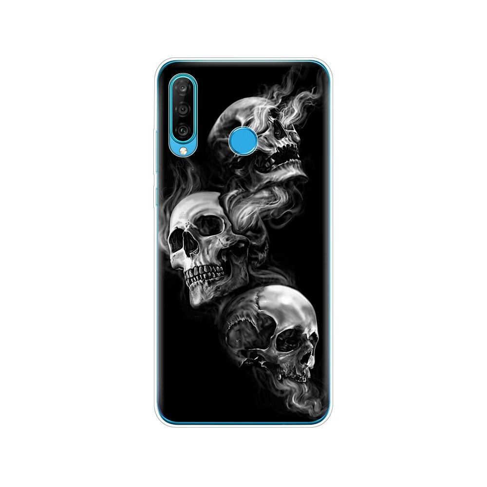 Silikonový kryt na telefon pro HONOR 20 lite view 30 v 30 pro kryt pro huawei honor 20S 9A 9C 9S 9X Premium 7s 8a lebka duch