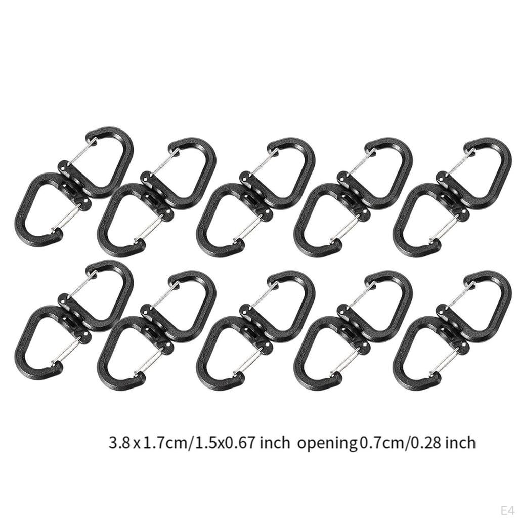 10 Pack S Hooks for Backpacking And Camping with Snap