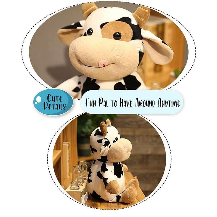 Jumbo Cow Plush Toy, 16 Inch Stuffed Animal Pillow, Soft Fluffy Hugging Pillow - Perfect Gift for All Ages and Occasions