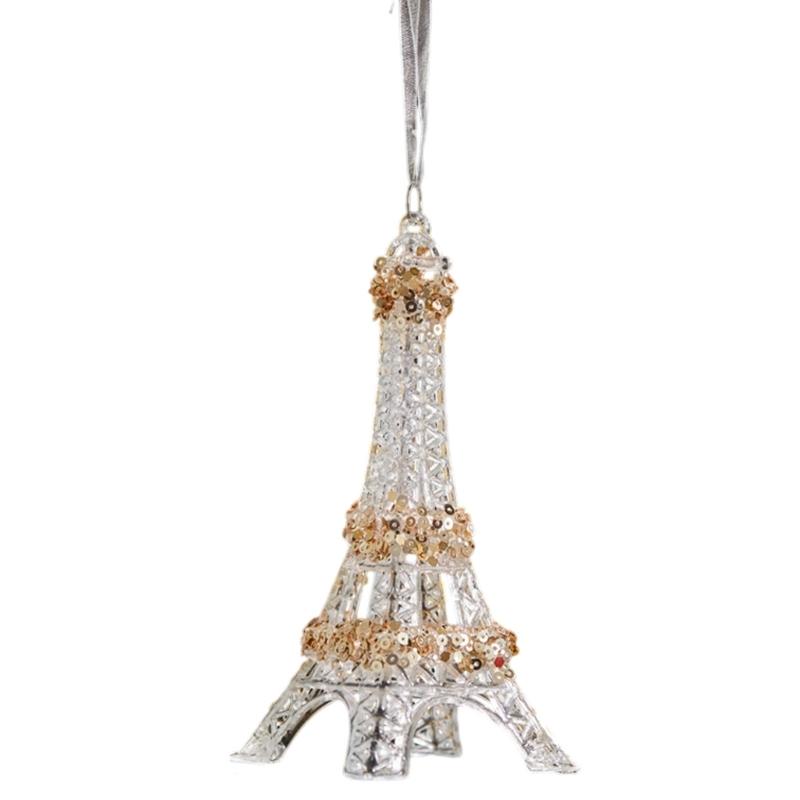 Clear Acrylic Deer Snowflake Christmas Tree Hanging Ornament with Sparkling Glitters Design for Festival Decors