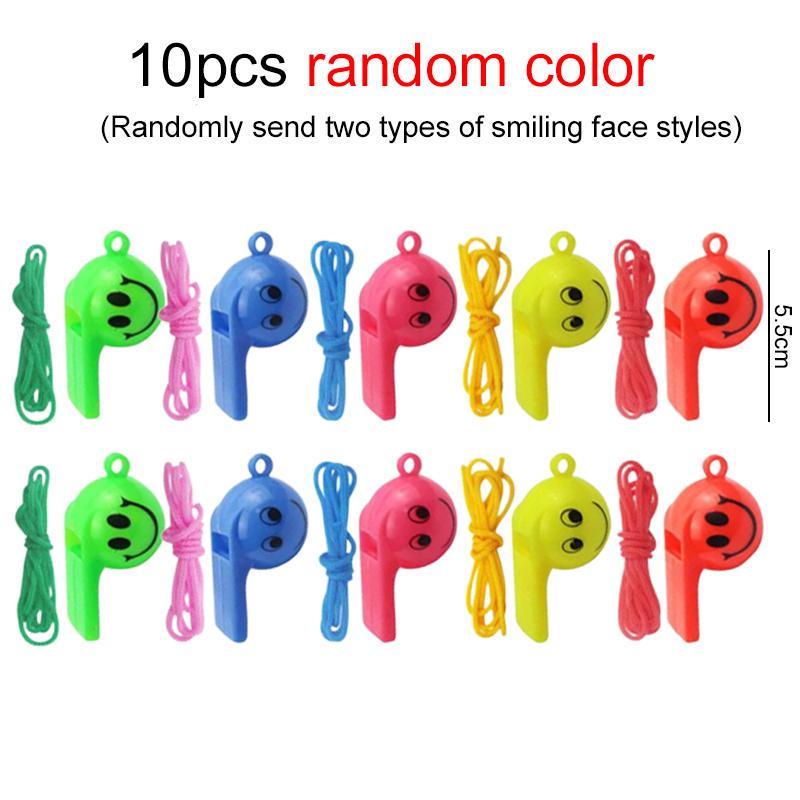 10~30pcs Smiling Face Whistle with Rope Plastic Colorful Party Favors Cute Guests Gifts Creating Festival Atmosphere TMZ