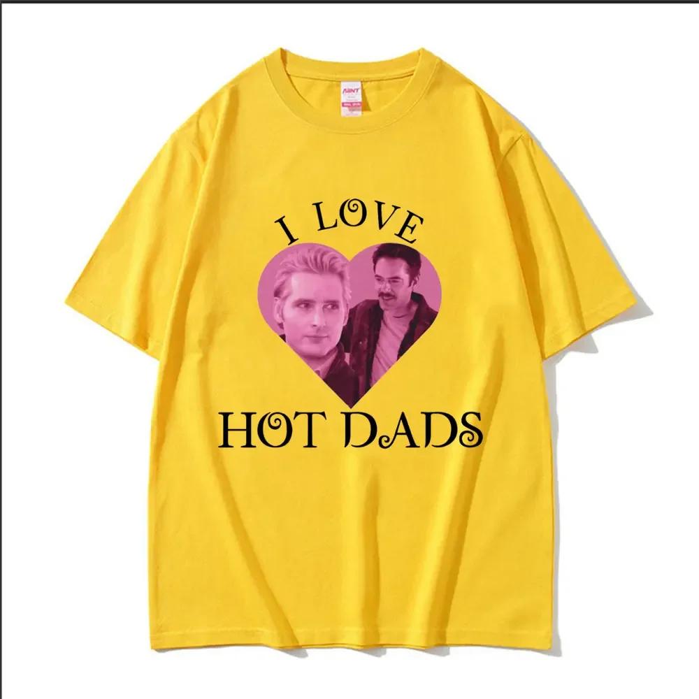 I Love Hot Dads Tshirt The Twilight Saga Charlie Swan Billy Burke Graphic Tshirts Unisex Women T Shirt Streetwear