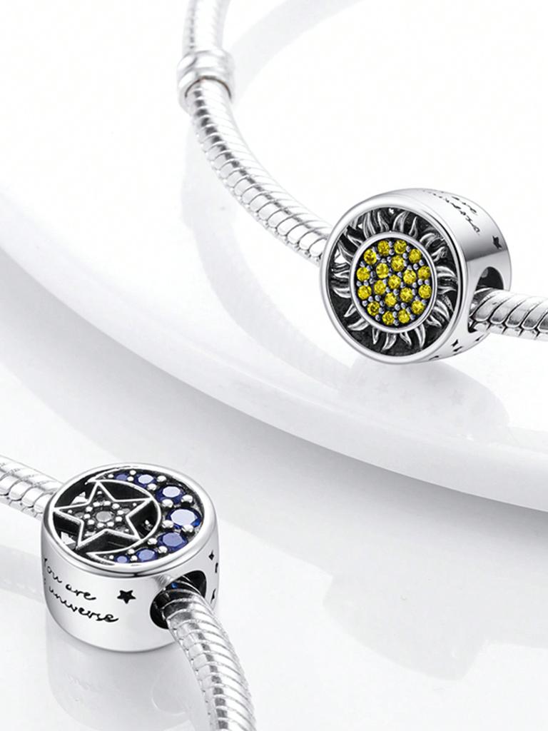 Charm Copper Colors Stars And Moon Bead For Original Bracelet Diy Beads Charms Jewellery Making Gift For Women Styfne