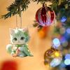 Cat Hanging Ornament Car Rearview Mirror Pendant with Lanyard Easy To Hang Animal-Shaped Christmas Tree