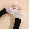 Solid Color Lace Ruffled Wrist Victorian Lolita Style Cuffs Fashion Fake Sleeves Cuffs  Wedding