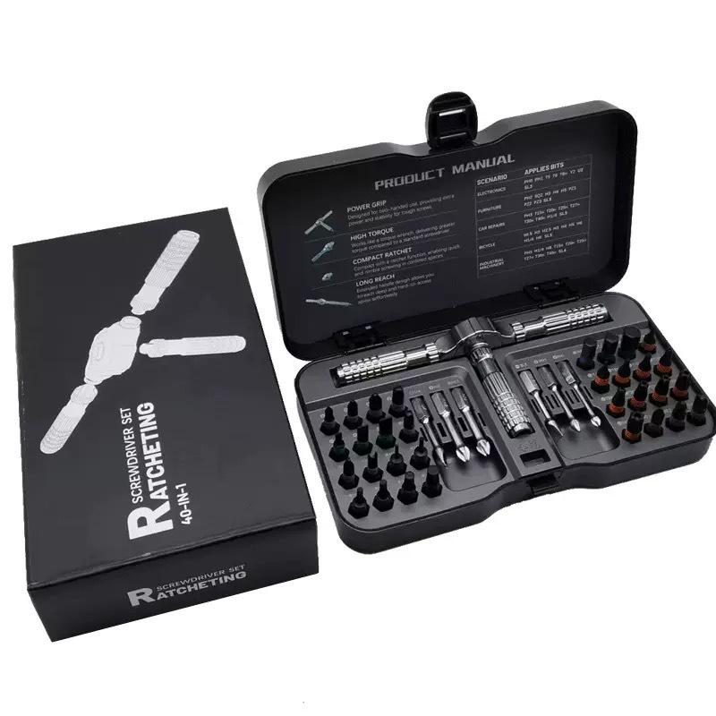 40-in-1 Precision Ratchet Screwdriver Set with Magnetic Wrench and Toolbox, S2 Steel, High Hardness, Multifunctional