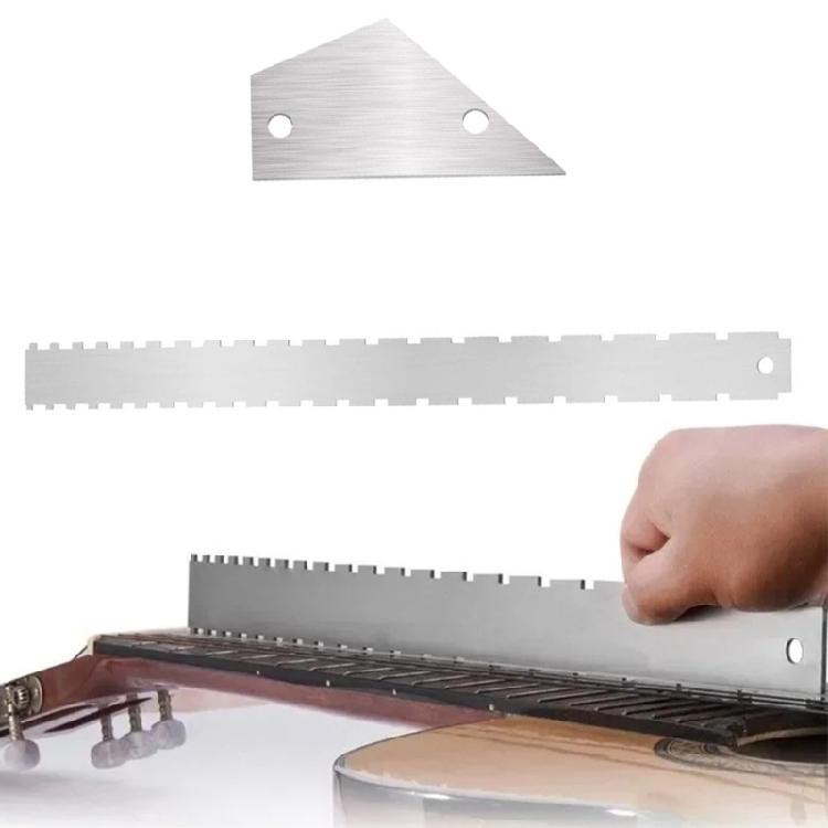 Metall Saitenlage Lineal Gitarren Setup Lineal Gitarren Messwerkzeug Metalltextur für Gitarren und 6-Saiten Bässe