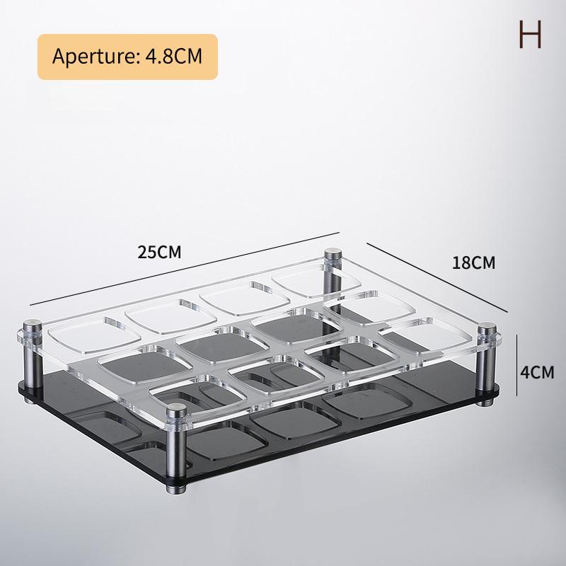 6/12/24 Holes Glass Tray Holder Hole Bar Acrylic Glass Holder Wine Glass Cup Serving Tray Cups Organizer Glass Display For Club