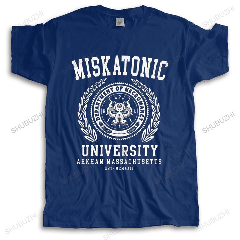 Cthulu And Lovecraft Miskatonic University T Shirt Men Cotton Call Of Cthulhu Necronomicon Tee Tops Short Sleeve Fashion Tshirt S