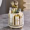 Organizér držáku štětců na make-up Hladký otočný prachotěsný držák štětců na make-up s víkem Kbelík na uskladnění kosmetiky Zelený
